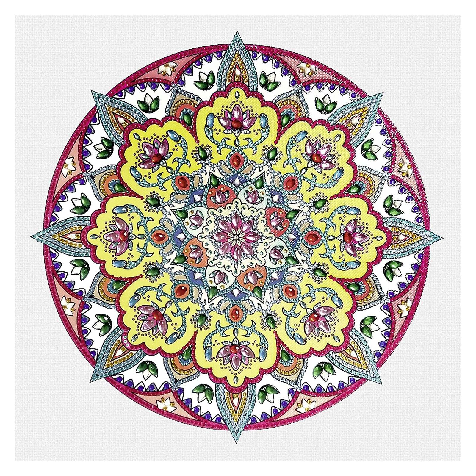 Diamantové malování - mandala s květinami